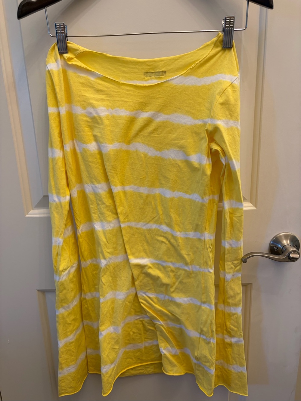 Hard Tail Yellow and White Striped Long Sleeve Top